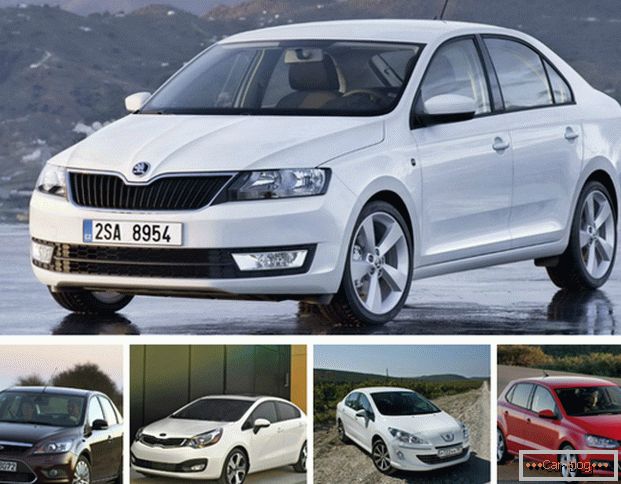 Porovnanie vozidiel Škoda Rapid, Kia Rio, Peugeot 408, Ford Focus a Volkswagen Polo