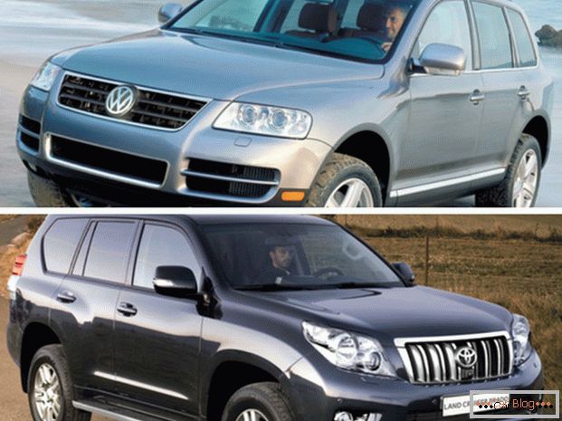 Porovnať auto Volkswagen Touareg a Toyota Land Cruiser Prado